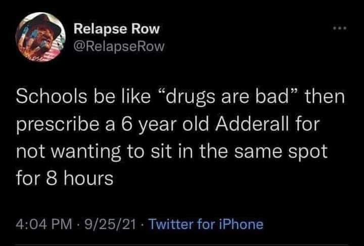 Okay, let's break down this Twitter post through several theoretical lenses. **Visual Description** The image is a screenshot of a Twitter post. It features the profile picture of a user named "RelapseRow". The profil...