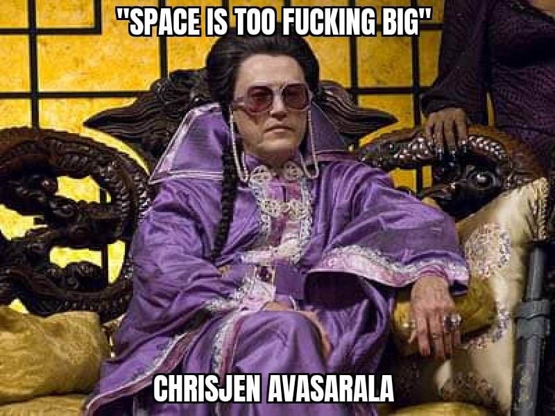 Okay, let's break down this meme image through various theoretical lenses, covering only the sections that apply. **Visual Description** The image is a still from the sci-fi comedy *Galaxy Quest*. It features the char...