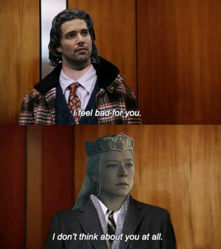 Okay, let's break down this meme image using the requested theoretical frameworks. It's a complex image, lending itself to multiple interpretations. **Visual Description** The image is a two-panel meme constructed fro...