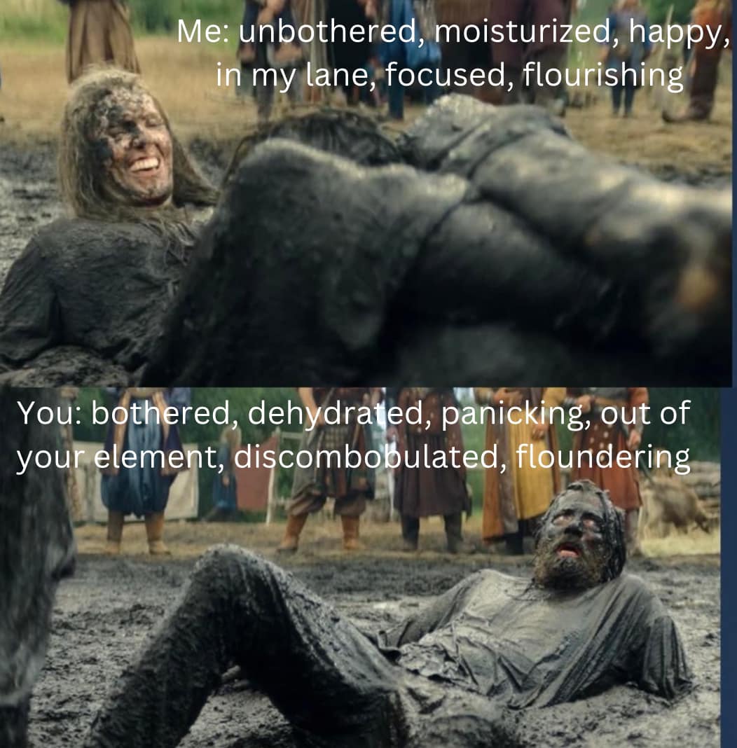 Okay, let's break down this meme/image with the requested theoretical lenses. It's a bit of a playful setup, but we can tease out some interesting analyses. **Visual Description** The image features a split-screen. On...