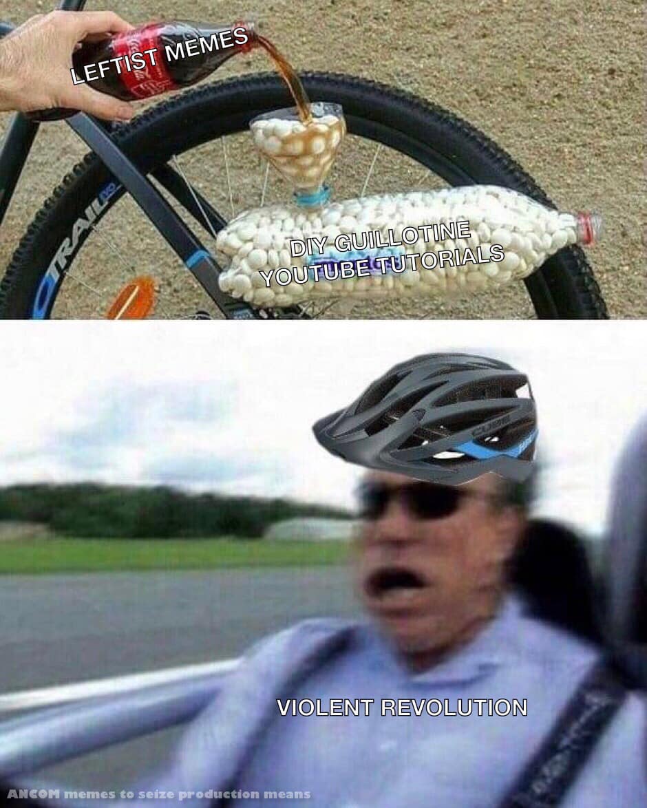 Okay, let's break down this meme with analyses across several theoretical lenses. It's a provocative image, so these interpretations will lean into the political implications. **Visual Description** The meme is a two-...