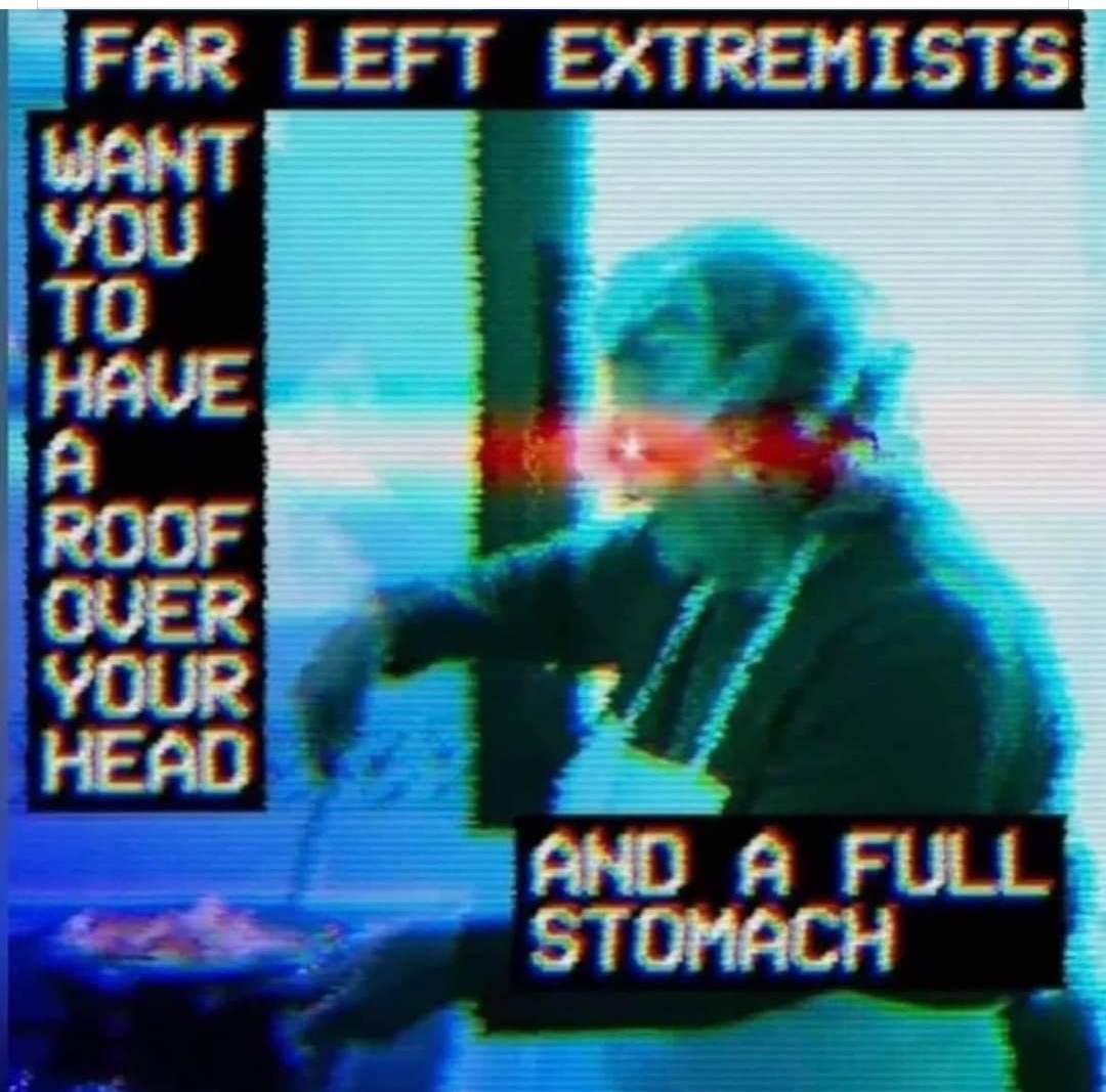 Okay, let's break down this image through several theoretical lenses. It's a politically charged meme/image, so there's a lot to unpack. **Visual Description** The image is a digitally manipulated photograph of a pers...