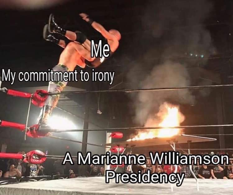 Okay, let's break down this meme image through the requested theoretical lenses. It's a layered image, and several of these approaches can apply. ## Visual Description The image depicts a professional wrestler in mid-...