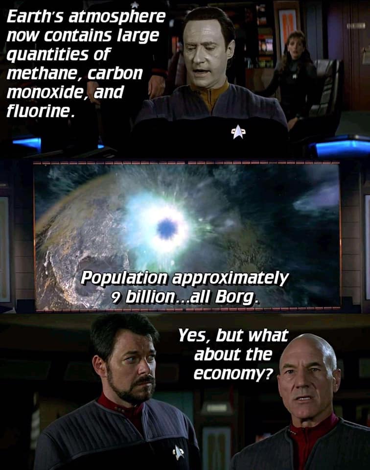 Okay, let's break down this meme using the requested theoretical lenses. It's a clever meme that lends itself surprisingly well to these analyses. **Visual Description** The meme is a three-panel image taken from *Sta...