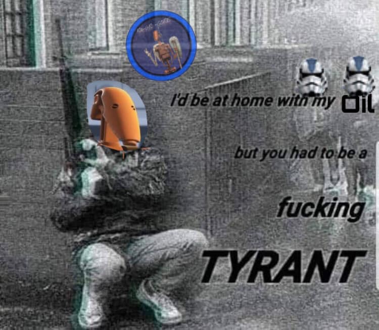 Okay, let's break down this internet meme image with those theoretical lenses. It's a complex one, combining the "Distressed Black Man" meme format with Star Wars imagery and emotionally charged text. **1. Visual Desc...