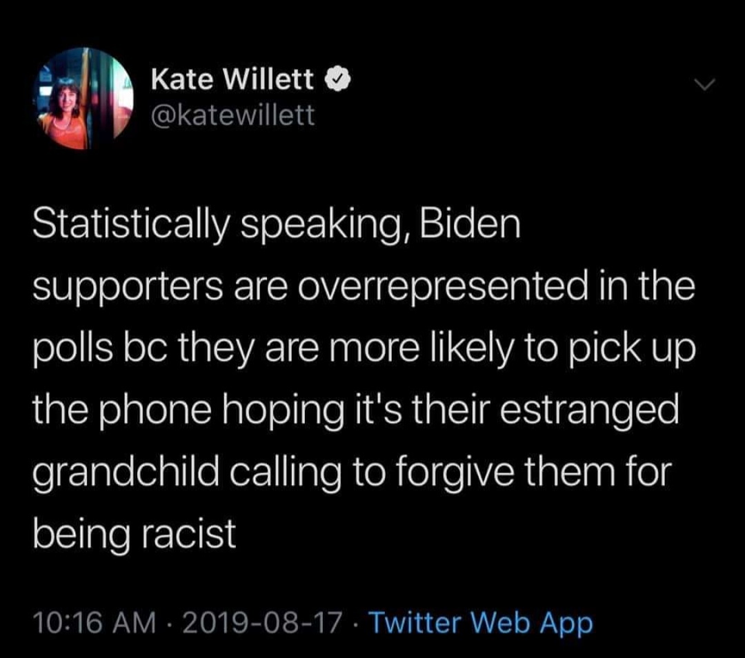 Okay, let's break down this tweet through various theoretical lenses. It's a pointed, cynical commentary, so several angles can apply. **Visual Description** The image is a screenshot of a tweet from Kate Willett (@ka...