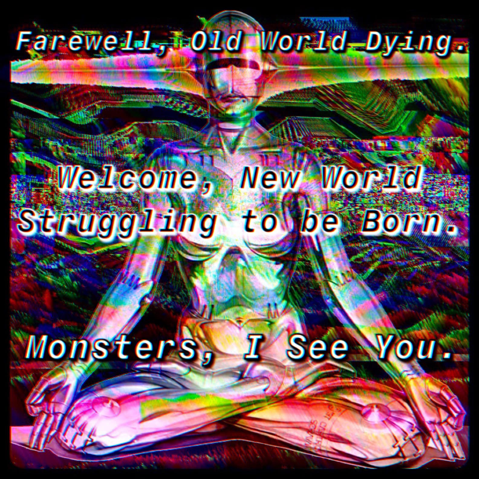 Okay, let's break down the image with the requested theoretical lenses. Given the nature of the image, certain analyses will be more prominent than others. ## Visual Description The image depicts a figure in a lotus p...