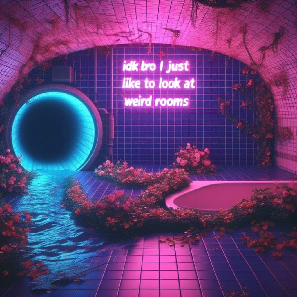 Okay, let's break down this intriguing image through several theoretical lenses. It’s a rich visual that invites multiple interpretations. ## Visual Description The image presents a digitally constructed interior spac...