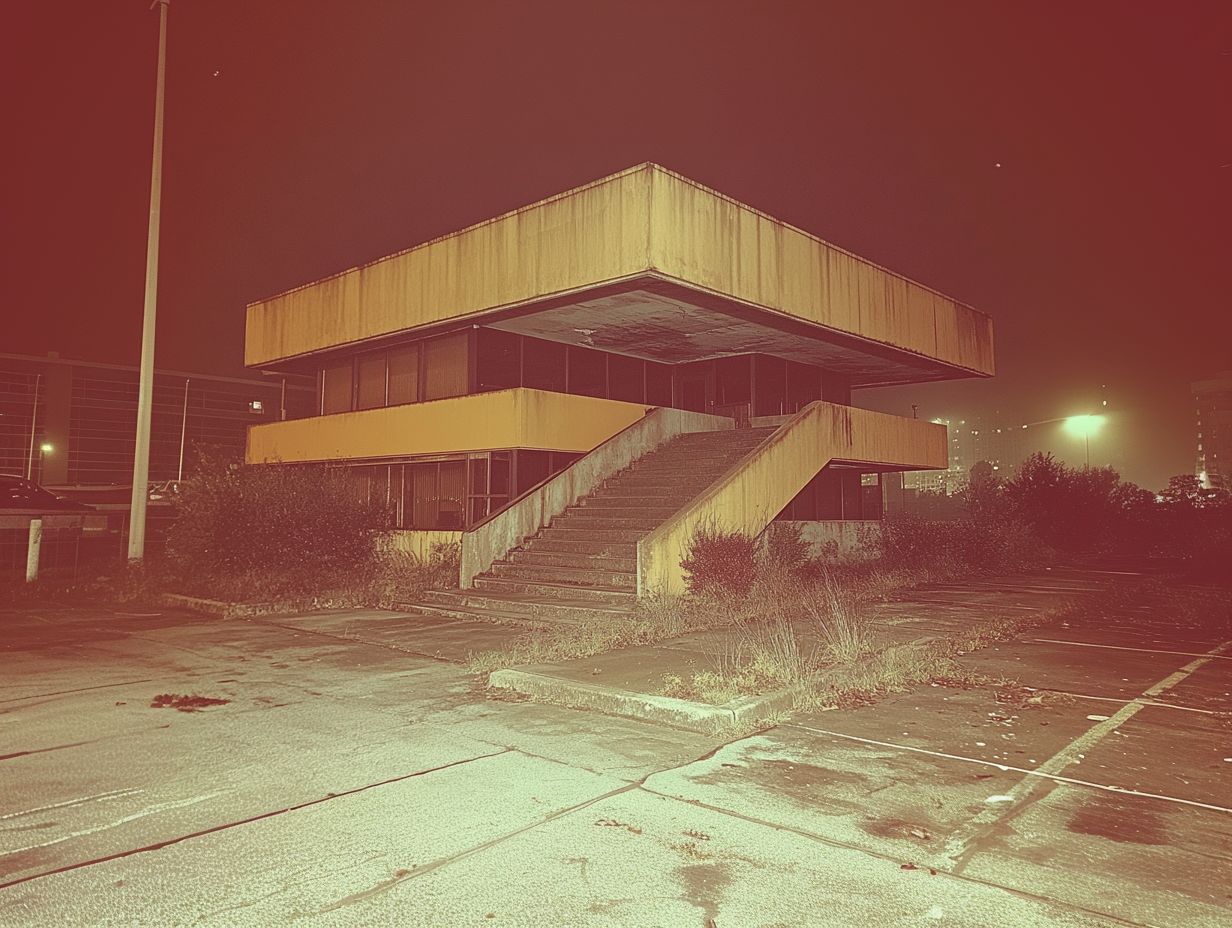 Okay, let's break down this image through the lenses you've requested. It's a compelling image that lends itself to several theoretical approaches. ## Visual Description The image depicts a two-story, modernist buildi...