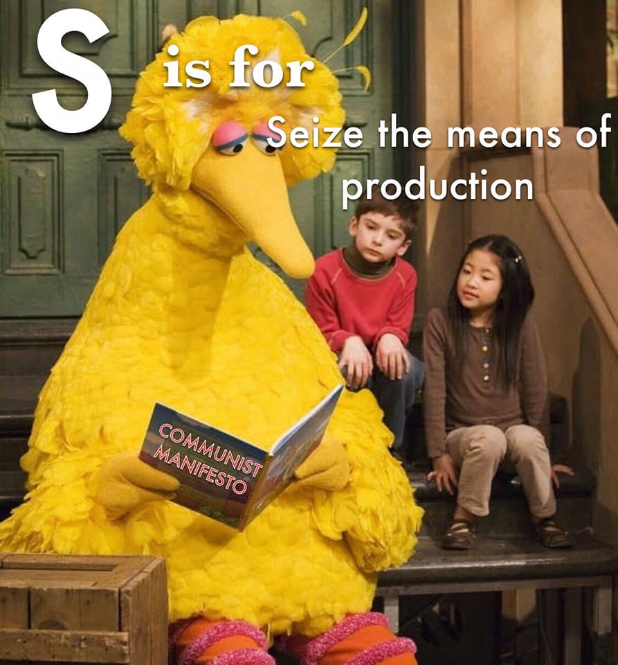 Okay, let's break down this image through several theoretical lenses, as requested. It's a fascinatingly layered image, making for rich analysis. ## Visual Description The image depicts Big Bird, the iconic *Sesame St...