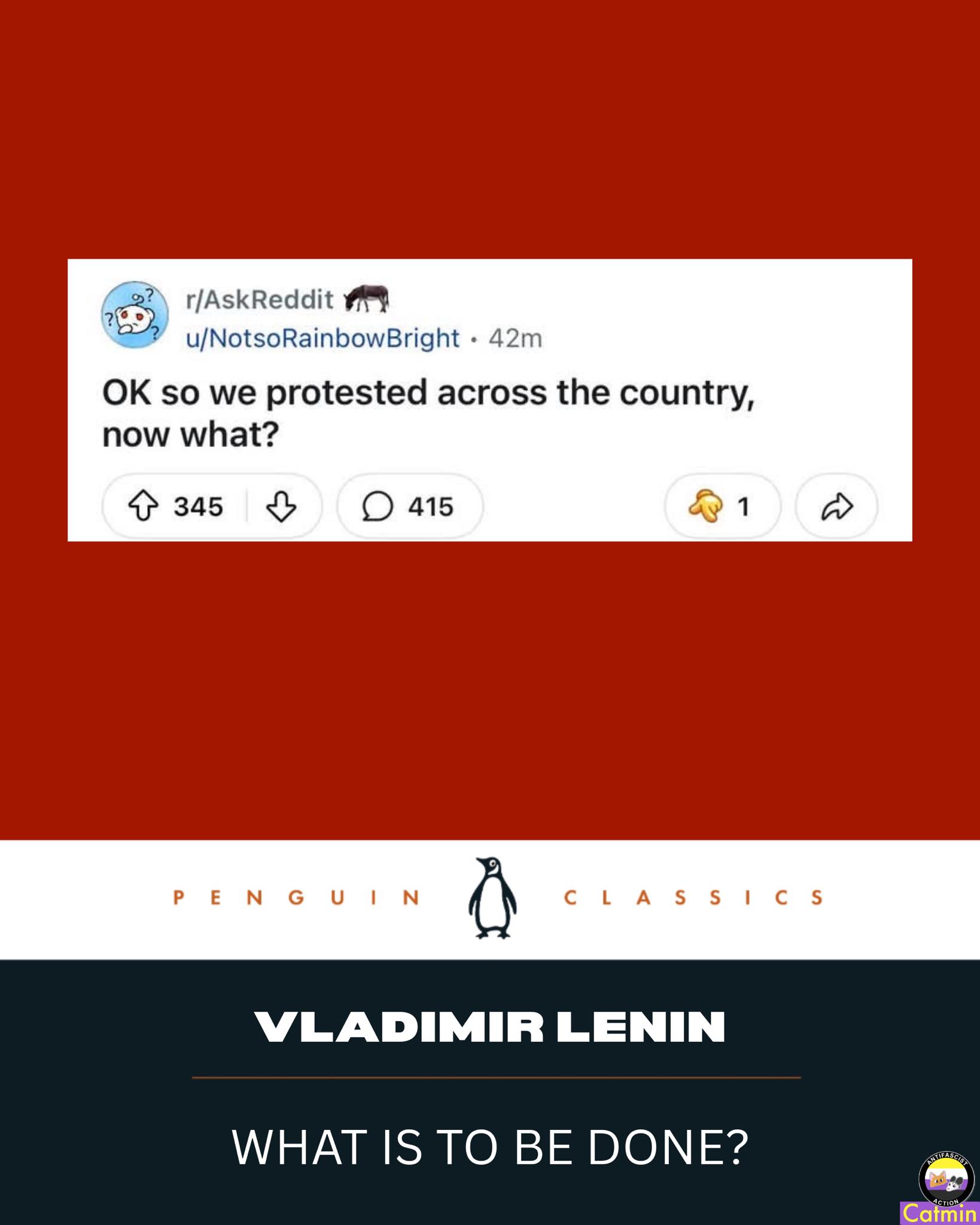 Okay, here's an analysis of the image, broken down into relevant sections, as requested. ## Visual Description The image is a juxtaposition of two elements: a Reddit post and the cover of a Penguin Classics edition of...