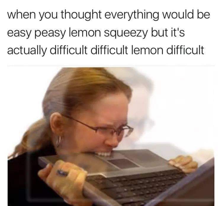 Okay, let's break down this meme through various theoretical lenses. **Visual Description** The image depicts a woman, presumably in her 40s-50s, intensely struggling with a manual lemon juicer. She is leaning in with...