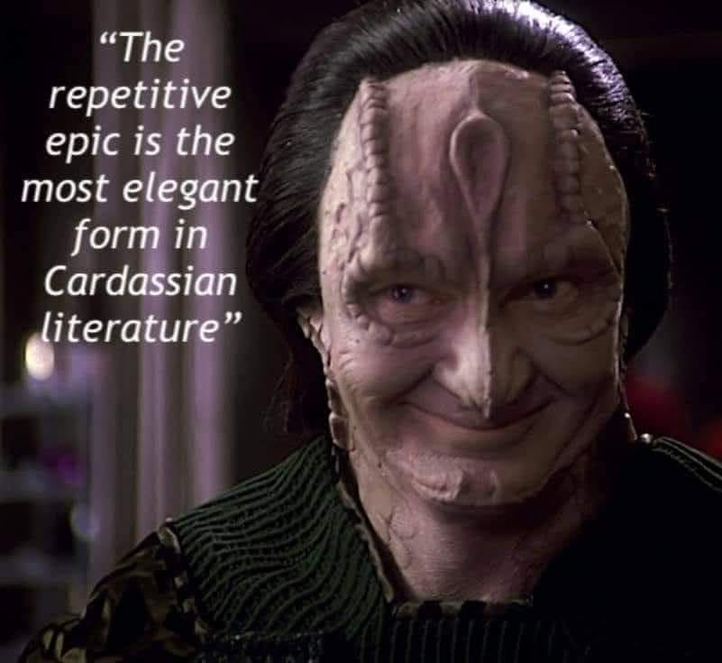 Okay, let's break down this image of Gul Dukat from *Star Trek: Deep Space Nine* through the lenses you've provided. **Visual Description** The image features a close-up of Gul Dukat, a Cardassian character known for...