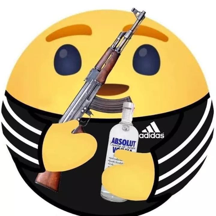 Okay, here's an analysis of the image, broken down into the requested sections. It's important to note that this image is *highly* problematic, combining symbols of violence, consumerism, and internet culture. The ana...