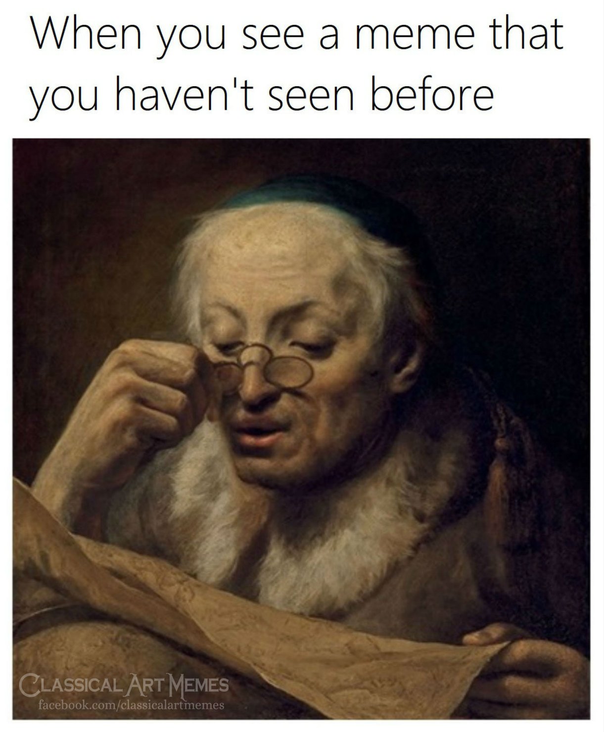 Okay, let's break down this meme through various critical lenses. ## Visual Description The meme features a cropped detail from Johannes Vermeer's painting "The Astronomer" (1668). It depicts an elderly man, presumabl...