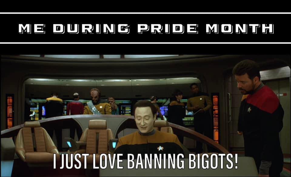 Okay, let's break down this image/meme through various theoretical lenses. **Visual Description** The image is a screen capture from the science fiction television series *Star Trek: The Next Generation*. It depicts C...