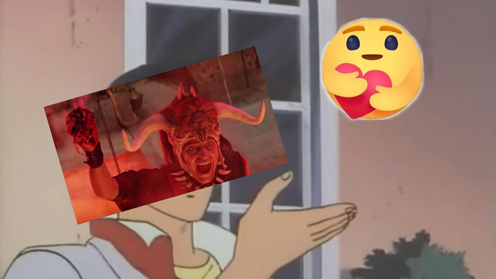 Okay, let's break down this image with the requested theoretical frameworks. It's a complex image, leaning into a kind of internet meme aesthetic. ## Visual Description The image presents a brightly colored, cartoon-l...