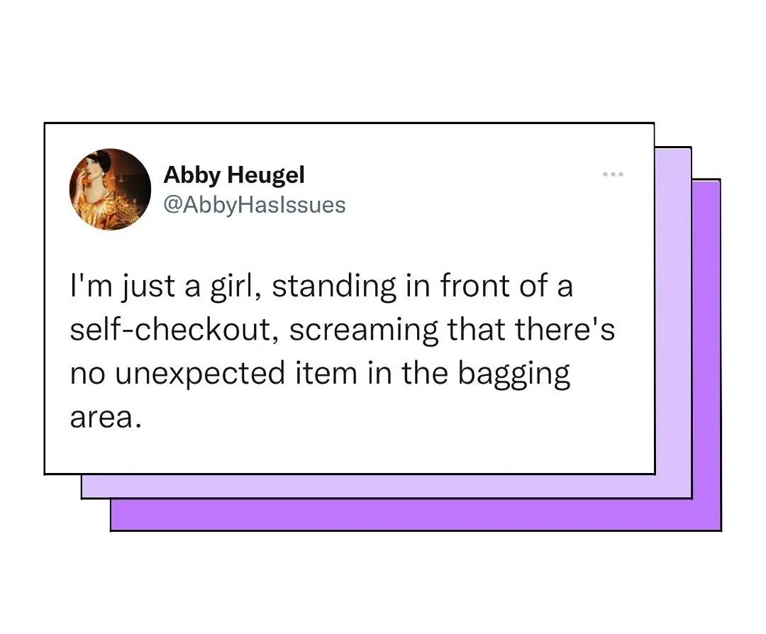Okay, let's break down this seemingly simple tweet through various critical lenses. **Visual Description** The image is a screenshot of a Twitter post. The Twitter handle is "@AbbyHasIssues" with a profile image of a...