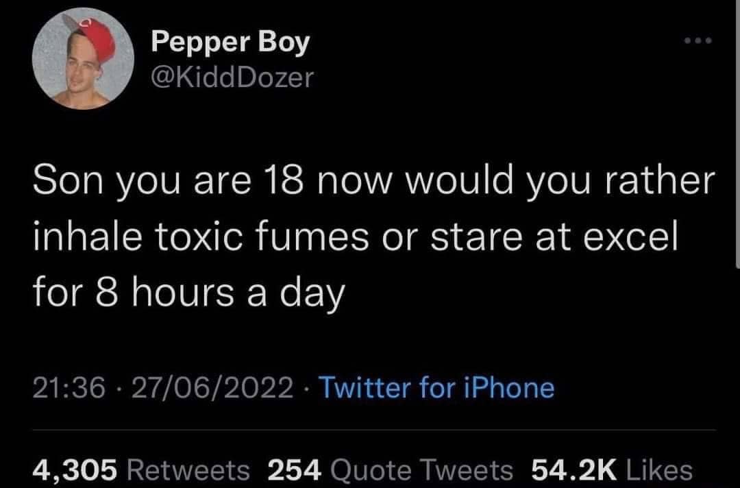 Okay, let's break down this seemingly simple Twitter post through a variety of critical lenses. **Visual Description** The image is a screenshot of a Twitter post. The username is "Pepper Boy @KiddDozer" and has a pro...