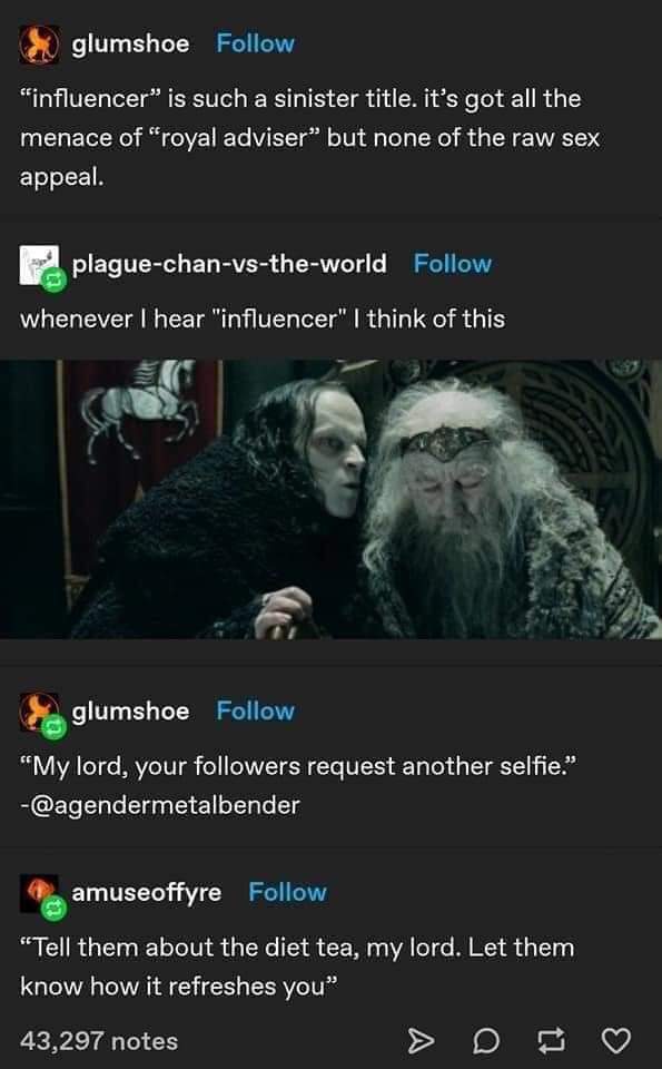 Okay, let's break down this Tumblr post with a look at some theoretical frameworks. It's a surprisingly rich little meme! **Visual Description** The post features a still from the film *The Fall* (2006) directed by Ta...