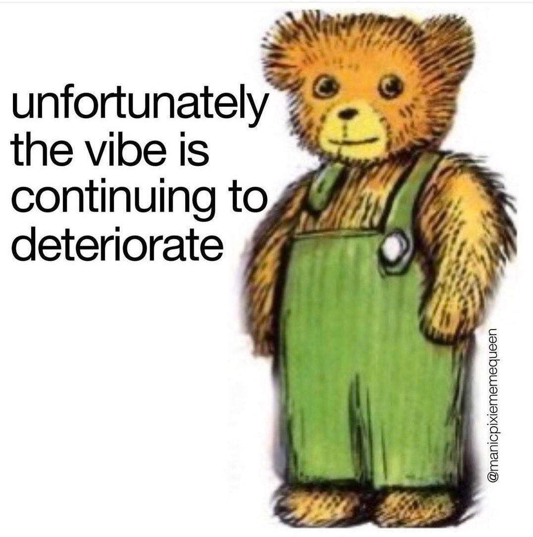 Okay, let's break down this meme through various theoretical lenses. **Visual Description** The image depicts a retro-style illustration of a brown bear wearing a green jumper and a dark navy neckerchief, often associ...