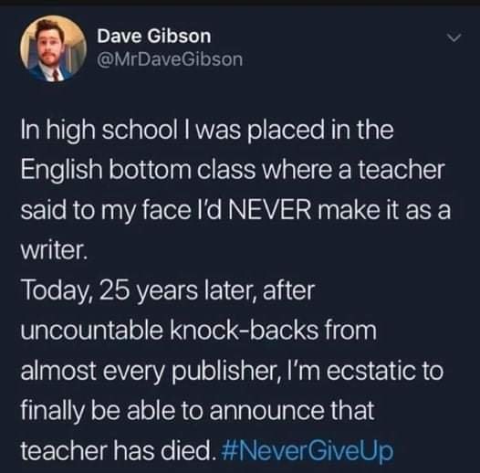 Okay, let's break down this Twitter post through various theoretical lenses. **Visual Description** The image is a screenshot of a Twitter post. It features a profile picture of a man in a blazer, labeled "Dave Gibson...