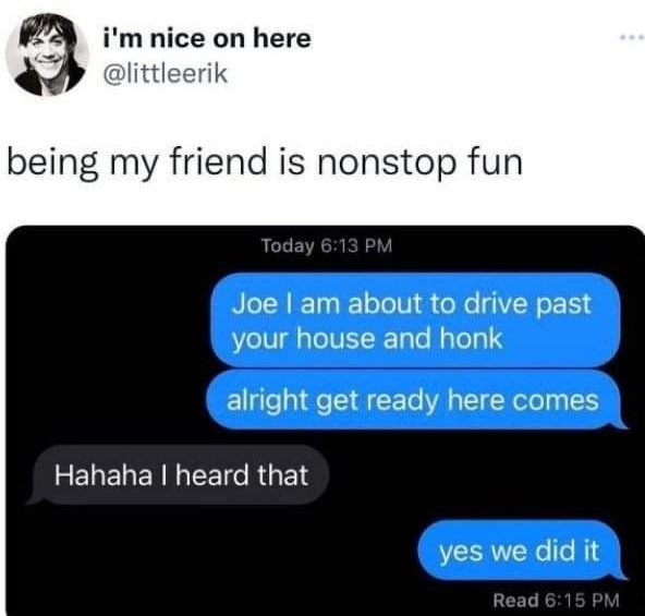 Okay, let's break down this meme/screenshot with the requested theoretical lenses. It's a surprisingly rich little piece for what appears to be a simple internet joke! --- ## Visual Description The image is a screensh...