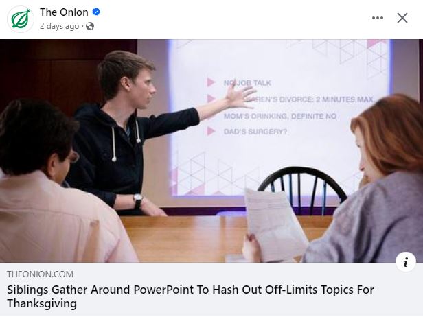 Okay, let's break down this satirical image from *The Onion* using the requested theoretical lenses. **Visual Description** The image is a still from a satirical news article/meme posted by *The Onion*. It depicts thr...