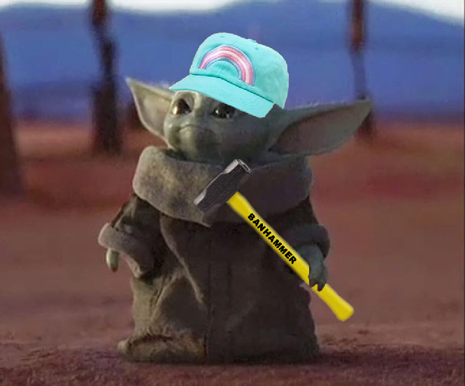 Okay, let's dissect this image, employing various theoretical lenses. It's a richly layered image for such a small protagonist. ## Visual Description The image features “Baby Yoda” (Grogu) from *The Mandalorian* serie...