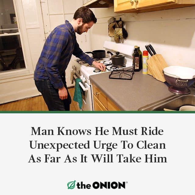 Okay, here’s an analysis of "Man Knows He Must Ride Unexpected Urge To Clean As Far As It Will Take Him" from *The Onion*, broken down into the requested theoretical sections. Given the satirical nature of *The Onion*...