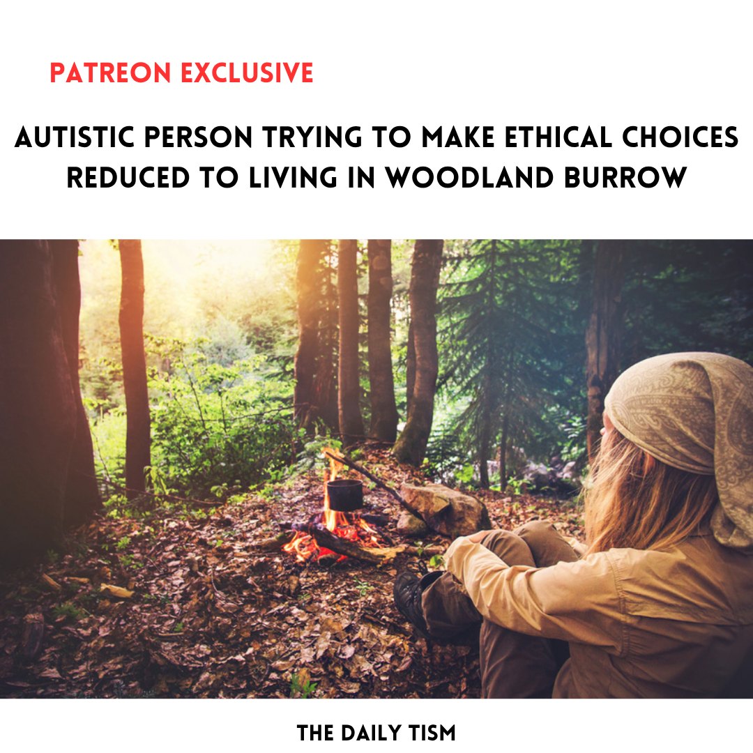 This meme, created within the context of neurodivergence, features a text overlay describing an "Autistic Person" who is struggling to make "ethical choices." It portrays the image of a solitary figure by a campfire,...