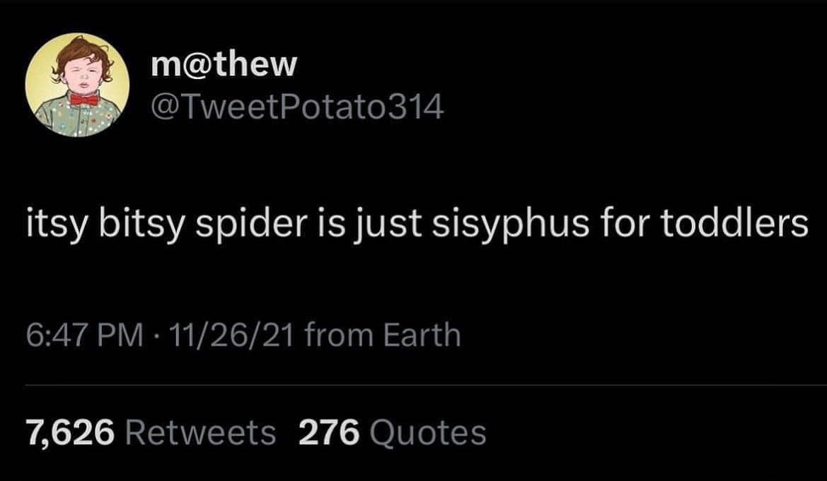 Okay, let's break down this tweet using the requested theoretical frameworks. It's a deceptively simple statement, but lends itself to some interesting analysis! **Visual Description** The image is a screenshot of a T...