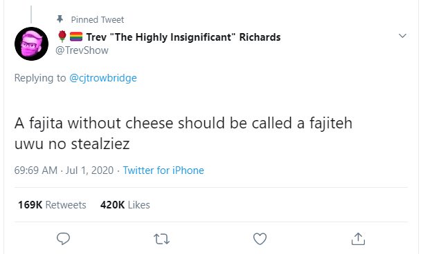 Okay, let's break down this fascinatingly bizarre Twitter post through several theoretical lenses. ## Visual Description The image depicts a screenshot of a Twitter post by the account "@TrevShow" (with the moniker "T...