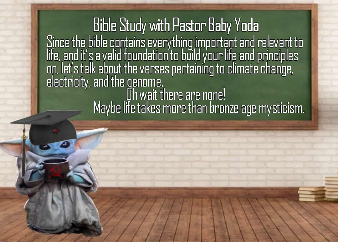 Okay, let's break down the image based on the requested theoretical frameworks. **Visual Description** The image depicts “Baby Yoda” (Grogu from *The Mandalorian*) standing in front of a classroom chalkboard. Grogu is...