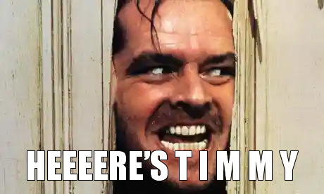 Okay, let's break down this image – Jack Nicholson's iconic scene from *The Shining* with the added text "HEEERE'S TIMMY!" – through the lenses you've provided. It’s a powerful image, ripe for theoretical examination....
