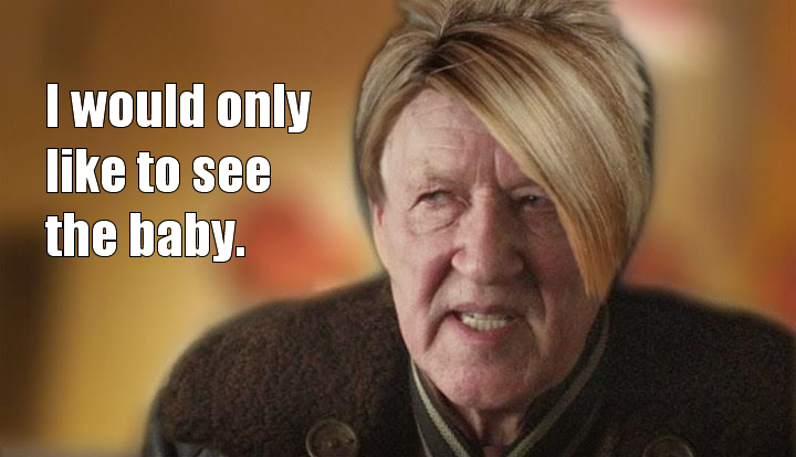 Okay, let's break down the image and the phrase "I would only like to see the baby" through the requested theoretical lenses. **Visual Description** The image features a close-up shot of a woman, likely an older woman...