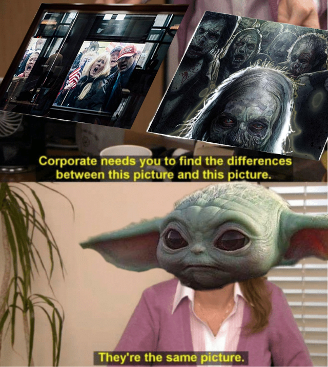 Okay, let's break down this meme/image using the requested theoretical frameworks. It’s a rich image with a lot of potential for analysis. **Visual Description** The image is a digitally altered composition, a meme-li...