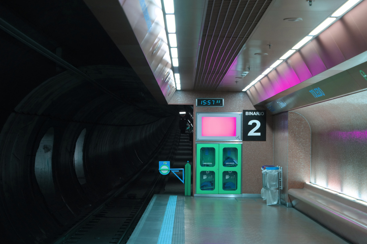 Okay, let's break down this image through the lens of several theoretical frameworks. ## Visual Description The image depicts an underground metro/subway station, likely in a contemporary European city (based on signa...