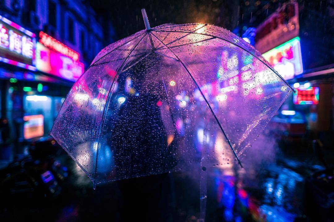 Okay, let's break down this image through the lenses you've provided. It's a rich image, so we can cover quite a bit! ## Visual Description The image depicts a transparent bubble umbrella dominating the foreground, su...