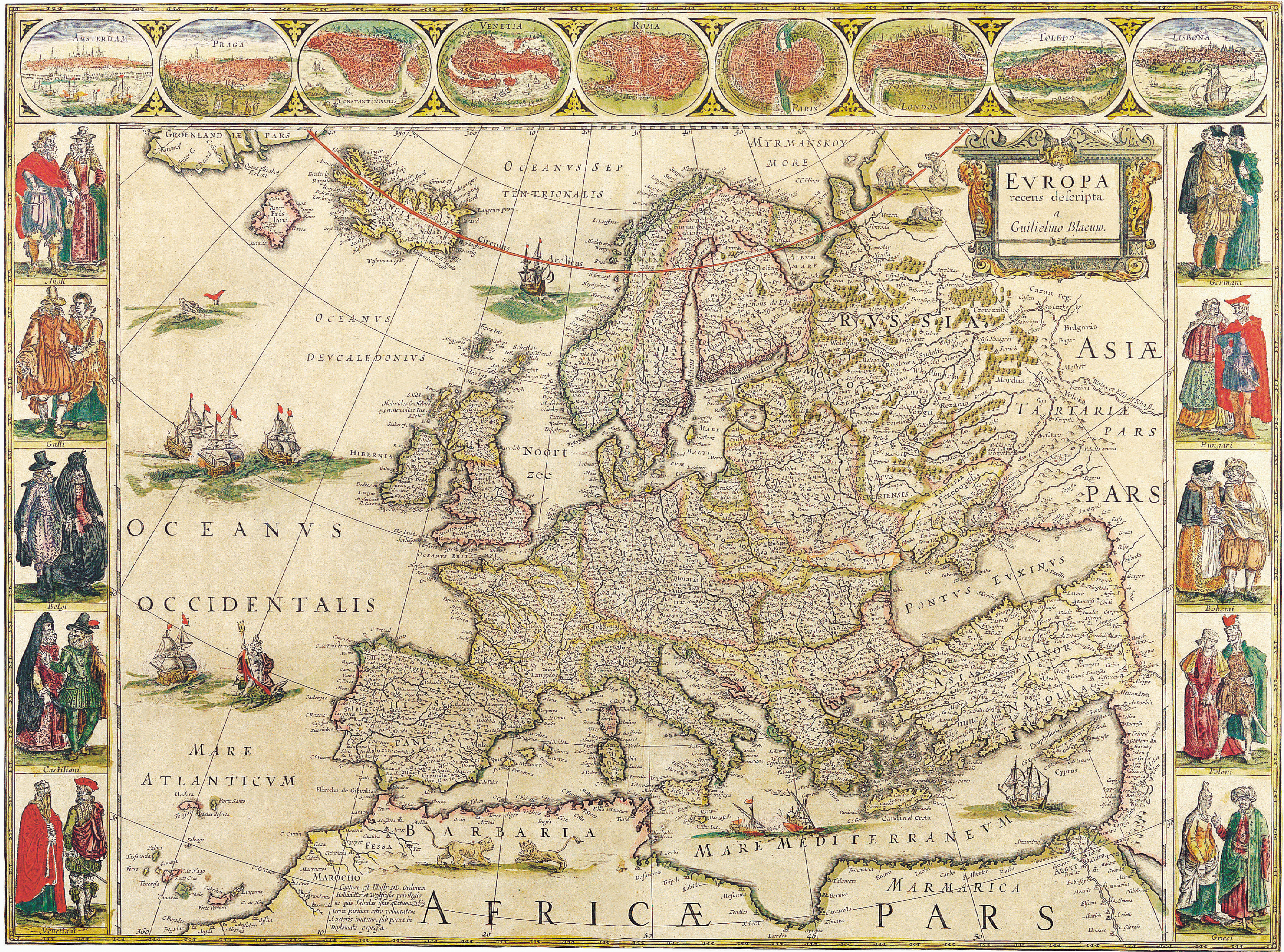 Okay, let's break down this fascinating 17th-century map through the lenses you've requested. It's a rich visual and historical artifact, allowing for layered interpretations. ## Visual Description The image is a meti...
