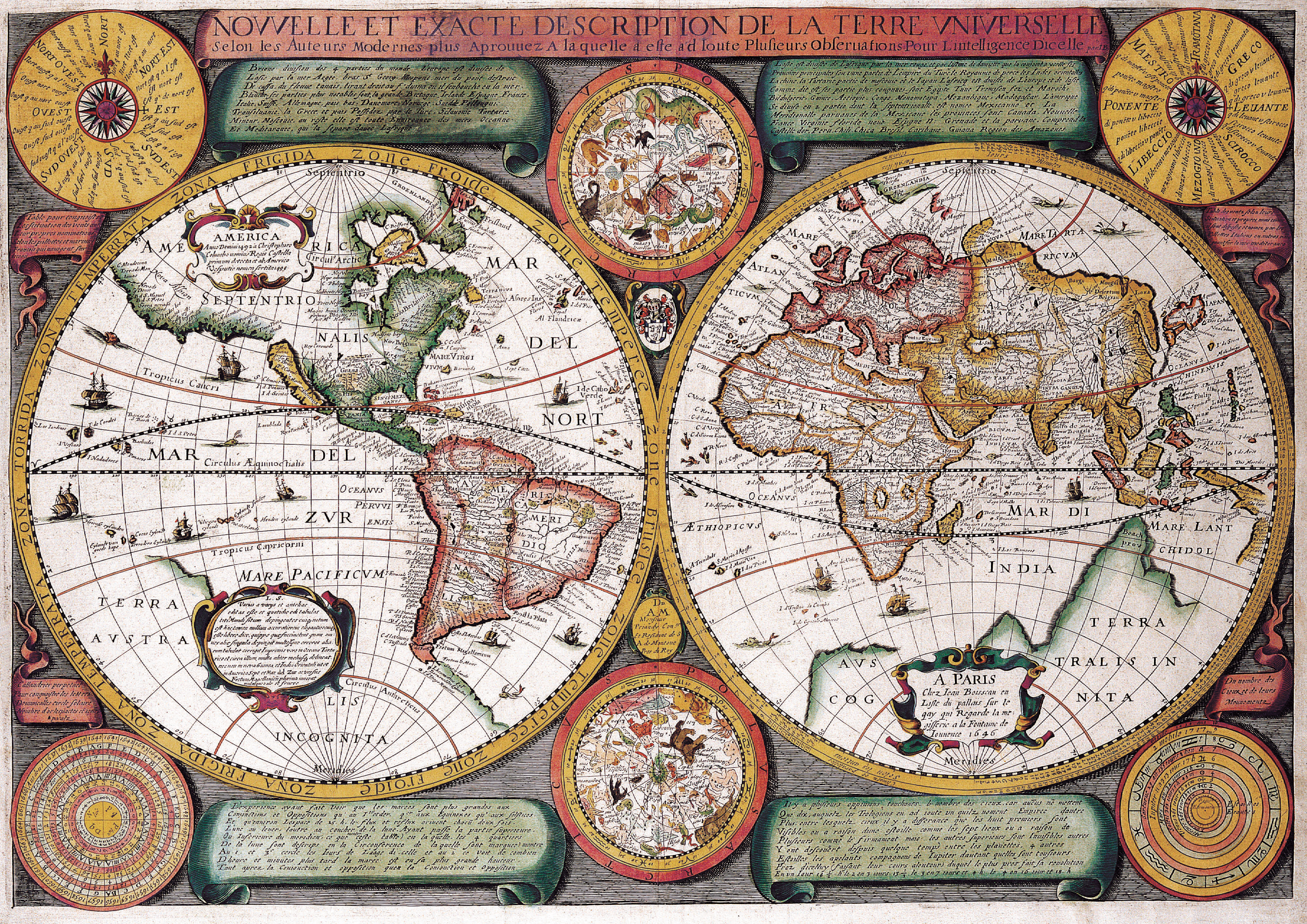 Okay, let's break down this fascinating 17th-century world map through various critical lenses. This is a rich image, and these analyses will necessarily be layered and complex. **Image Source**: https://upload.wikime...