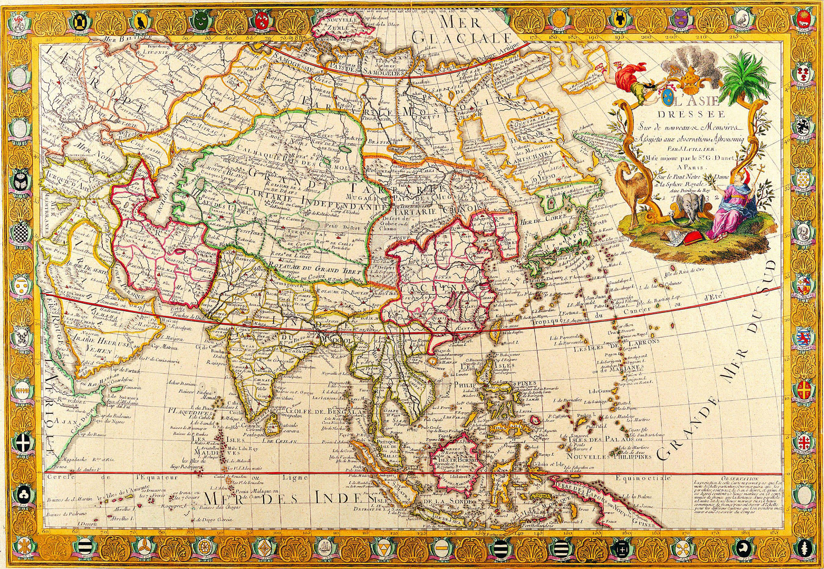 Okay, let's delve into an analysis of this fascinating antique map of Asia, through several lenses. Given its historical nature, some lenses will be more fruitful than others. **Please note:** Analyzing a map like thi...