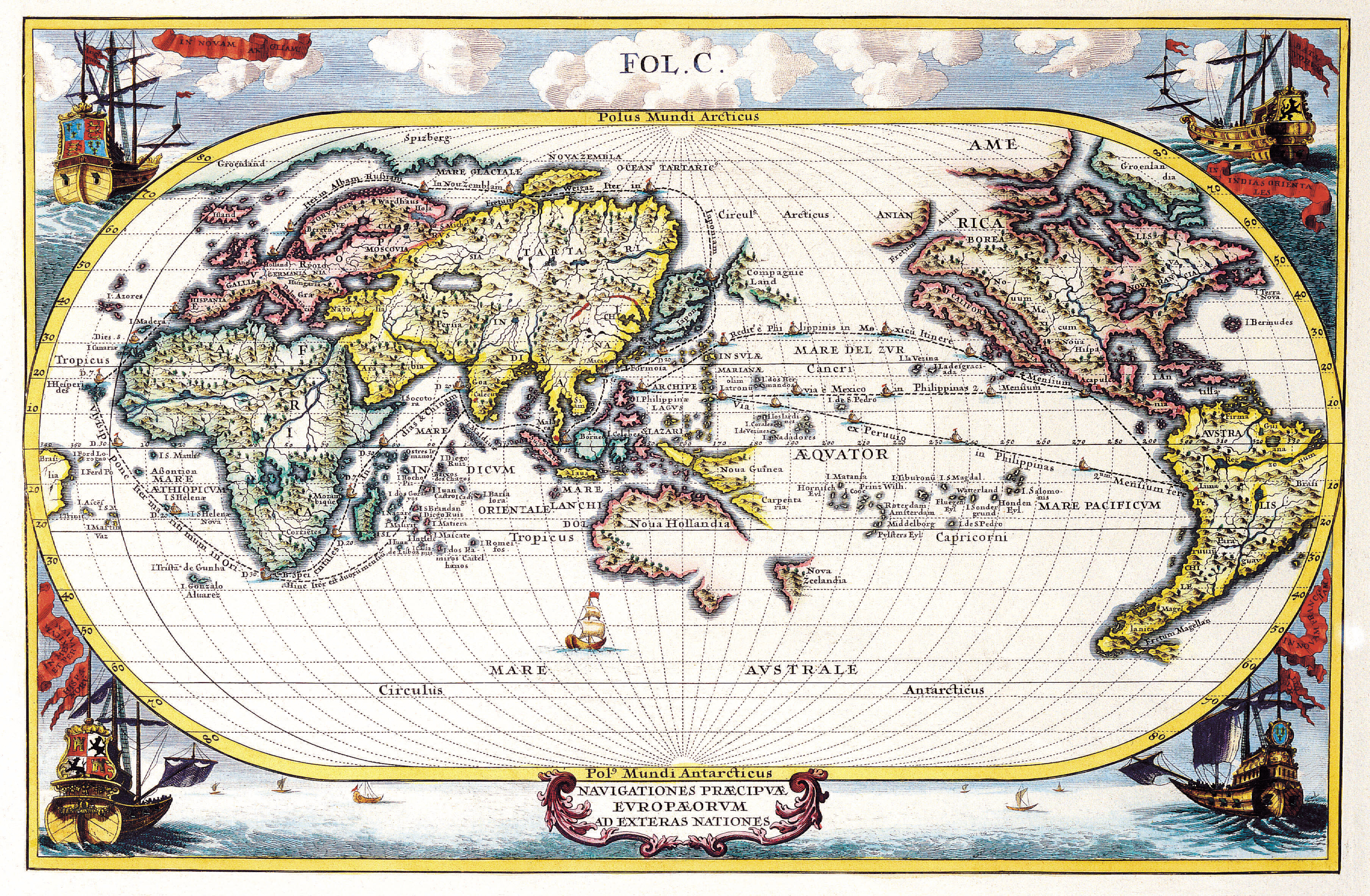 Okay, let's break down this fascinating 17th-century world map through several critical lenses. This is a complex image, so a multi-layered approach is most effective. **Please note:** These analyses are interpretatio...