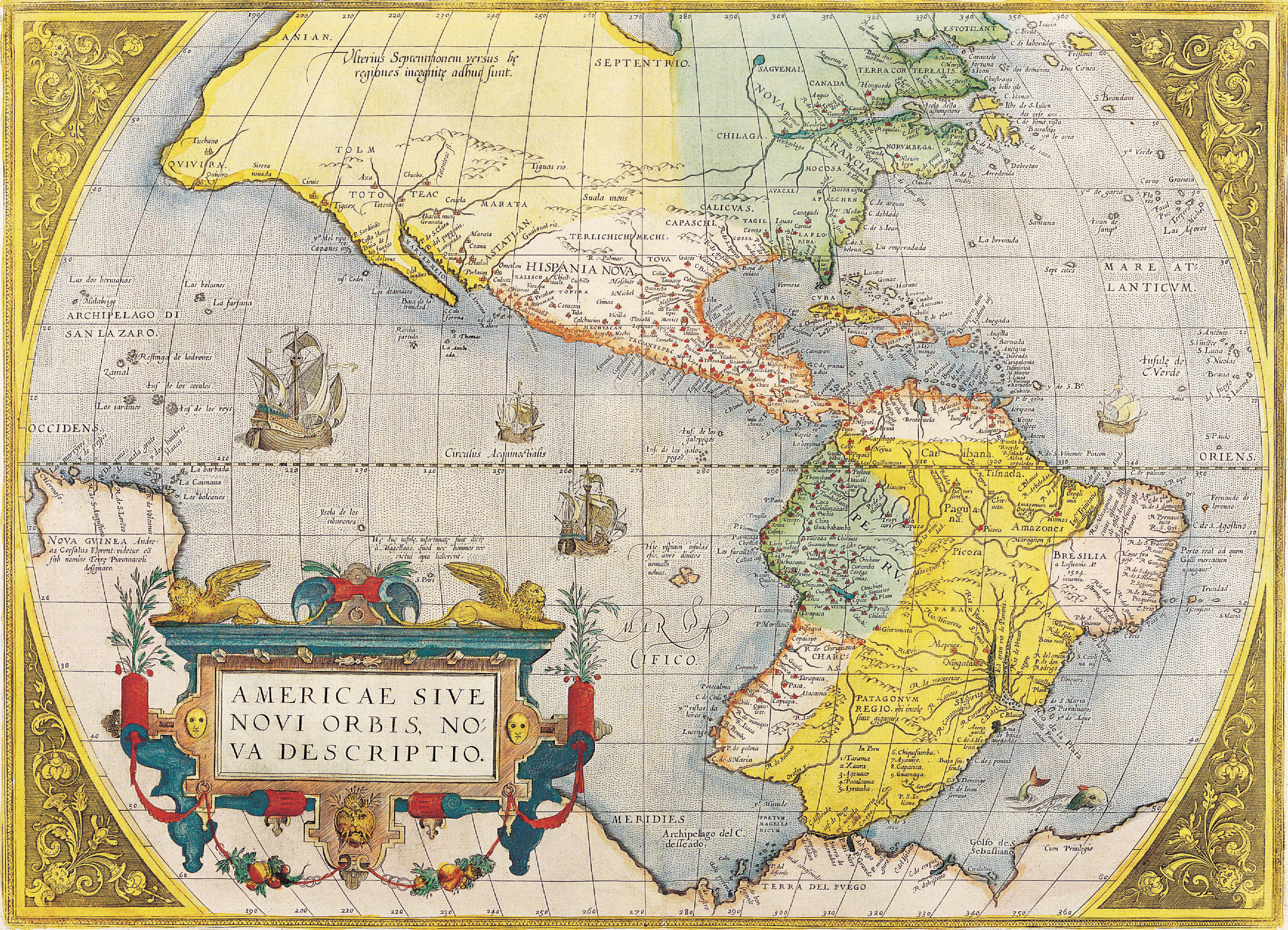 Okay, let's break down this fascinating 17th-century map of the Americas, titled “Americae Sive Novi Orbis Nova Descriptio,” through the lenses you've provided. It's a complex object and lends itself to multiple analy...