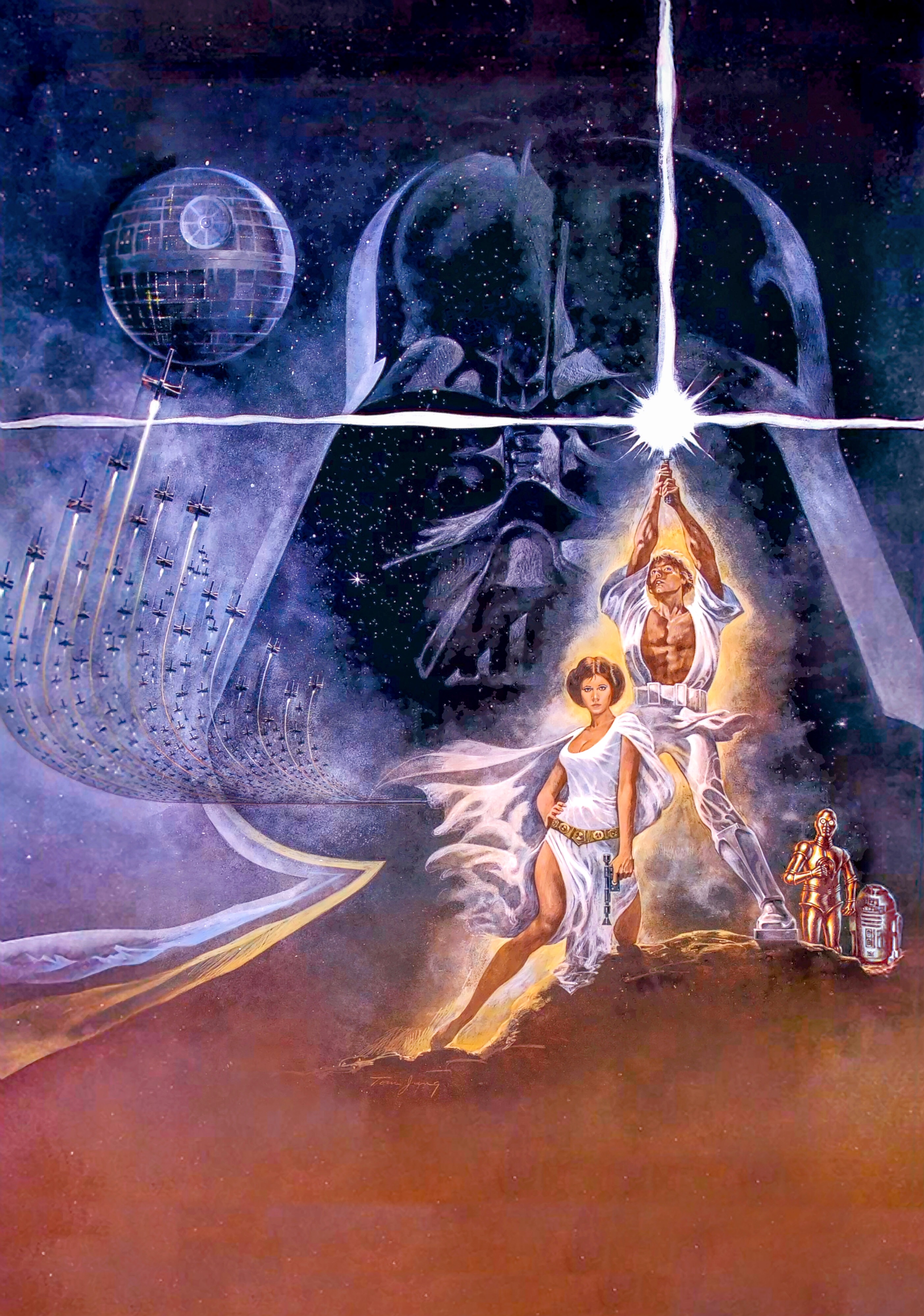 Okay, let's break down this iconic *Star Wars: Return of the Jedi* movie poster, applying the requested theoretical lenses. **Visual Description** The poster is a dramatic, airbrushed illustration depicting key scenes...