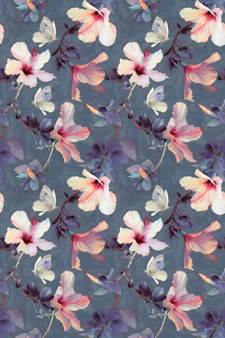 Okay, here's an analysis of the image broken down into sections, applying the requested theoretical frameworks where applicable. Given the image's nature (a patterned floral design), some frameworks will be more fruit...