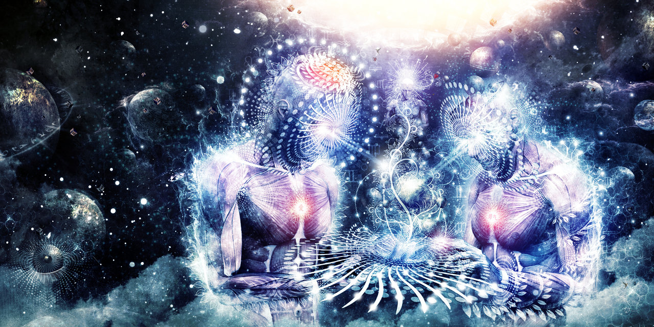 Okay, let's break down this image across several theoretical lenses. It’s a visually complex and highly symbolic piece, so the analysis will be layered. **1. Visual Description** The image is a highly stylized, digita...