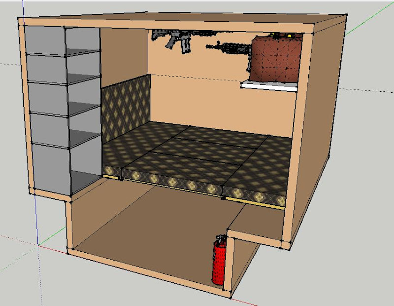This meme is a humorous take on the concept of a permaculture shelter, which is a self-sufficient and sustainable dwelling. The image is likely a cartoonish representation of a cozy underground bunker, complete with a...