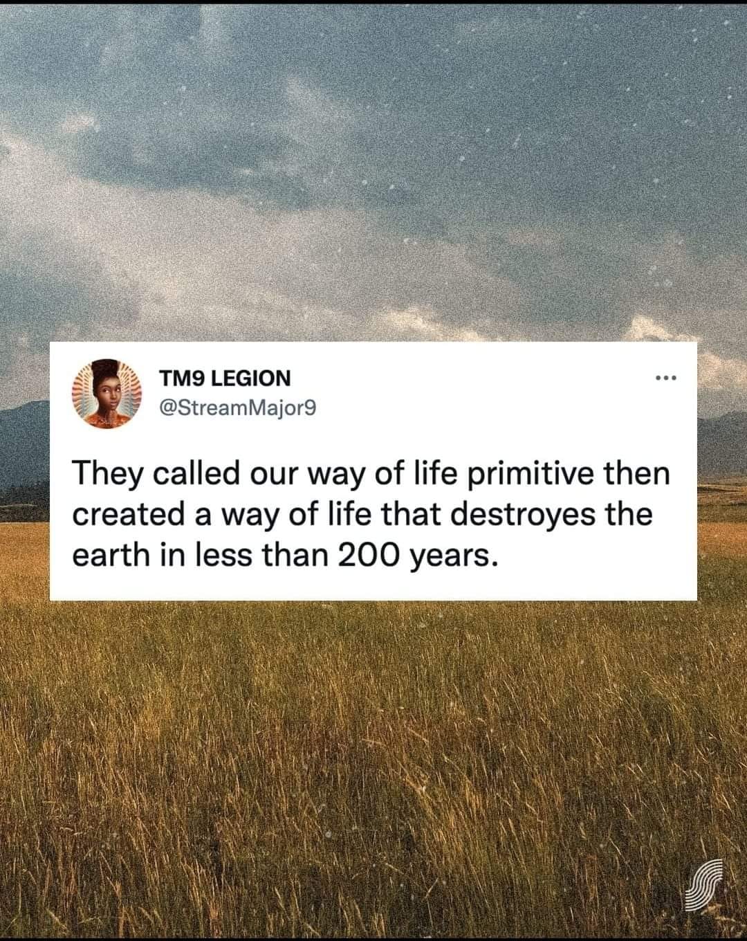 Okay, let's break down this image/tweet through the lenses you've requested. **Visual Description** The image features a field of golden, dry grass, likely a prairie or field in late summer or autumn. The foreground i...