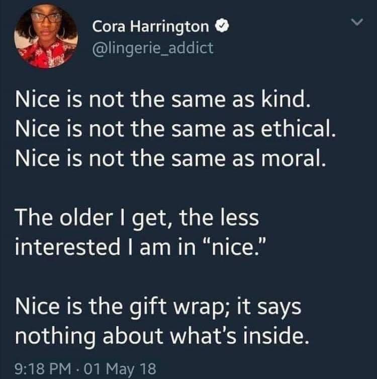Okay, here's an analysis of the Twitter post, broken down into the requested sections where applicable. **Visual Description** The image shows a screenshot of a Twitter post by Cora Harrington (@lingerie_addict). The...